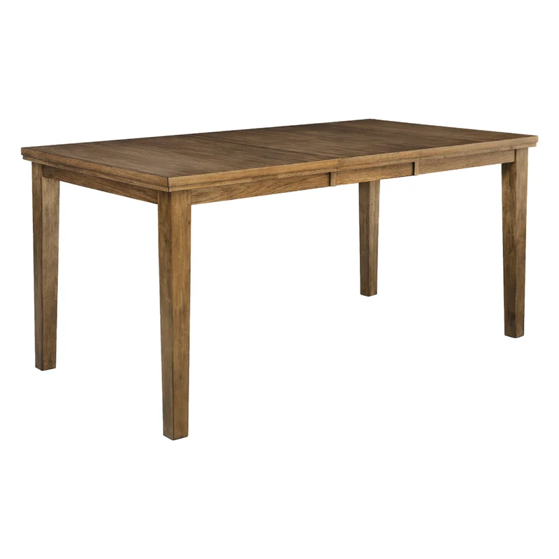 Table de salle à manger extensible en bois/placage de caryer brun clair - Urbinforte