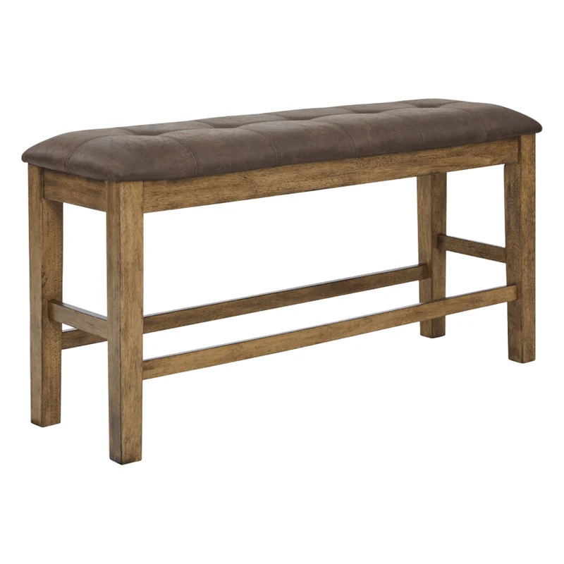 Banc de salle à manger rembourré en aspect cuir brun - Urbinforte