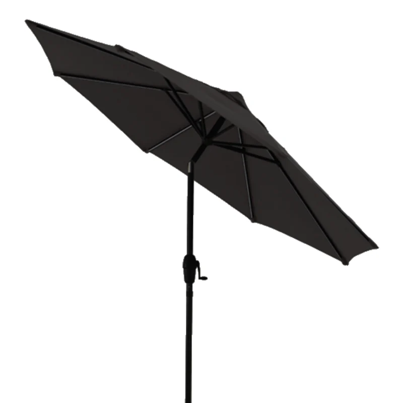 Parasol à manivelle 9' noir - Kaza