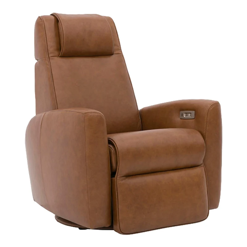 Fauteuil berçant, pivotant et inclinable motorisé en cuir - Santorini S-22