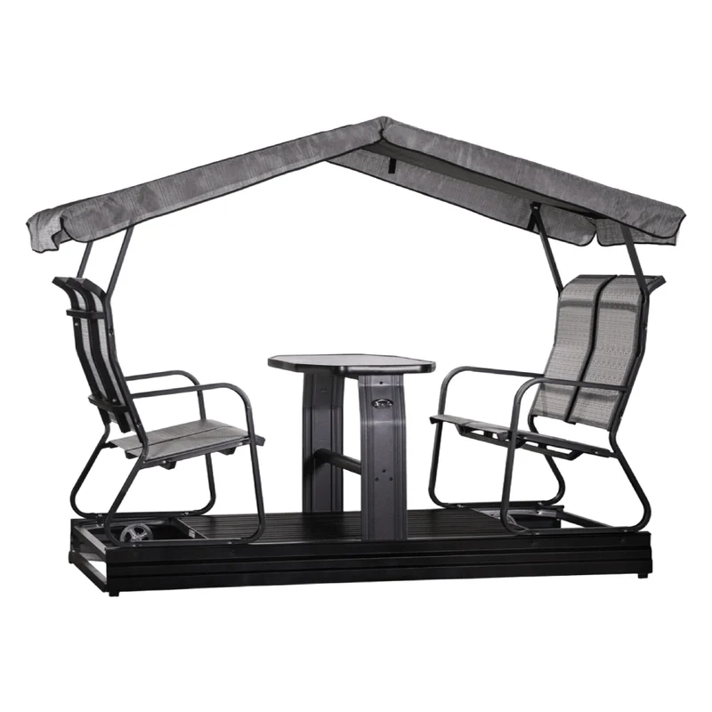 Balançoire sur roues 4 places en tissu avec une structure en aluminium - Versas