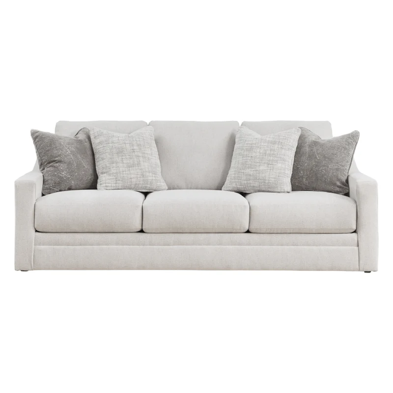 Sofa en tissu texturé blanc avec coussins - Maitelynn