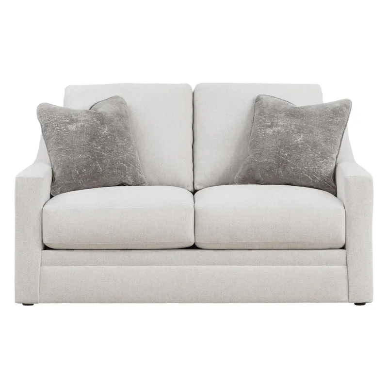 Causeuse en tissu texturé blanc avec coussins - Maitelynn