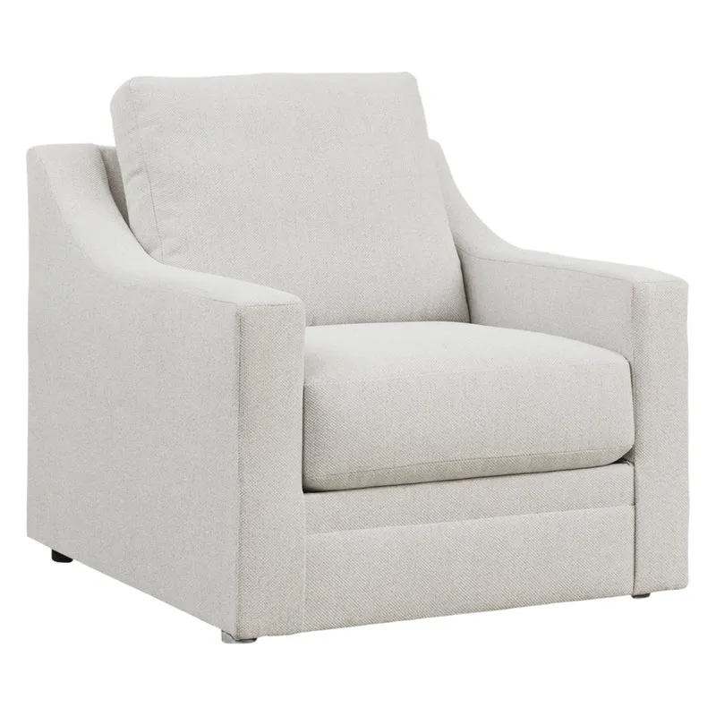 Fauteuil en tissu texturé blanc - Maitelynn