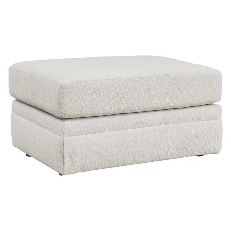 Ottoman en tissu texturé blanc - Maitelynn
