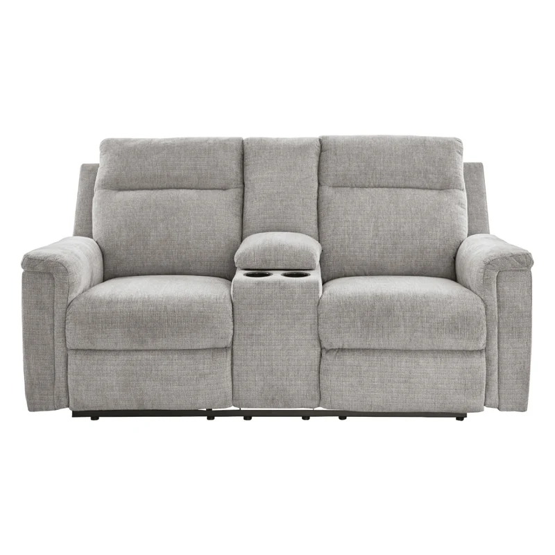 Causeuse inclinable motorisée en tissu avec console - Barnsana