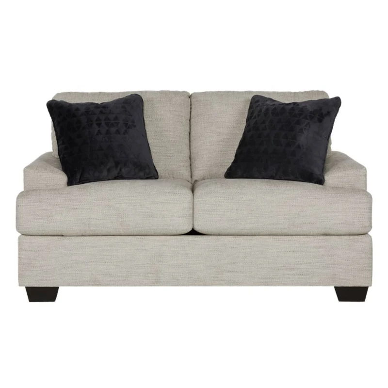 Causeuse en tissu beige pâle avec coussins - Vayda