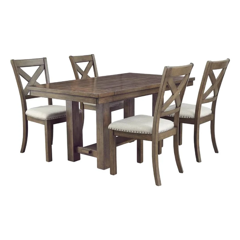 Ensemble de salle à manger avec 4 chaises d'une assise rembourrée - Moriville