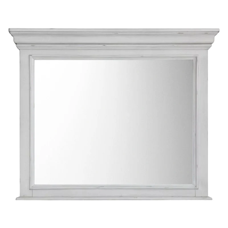 Miroir de bureau en bois/placage blanc - Kanwyn