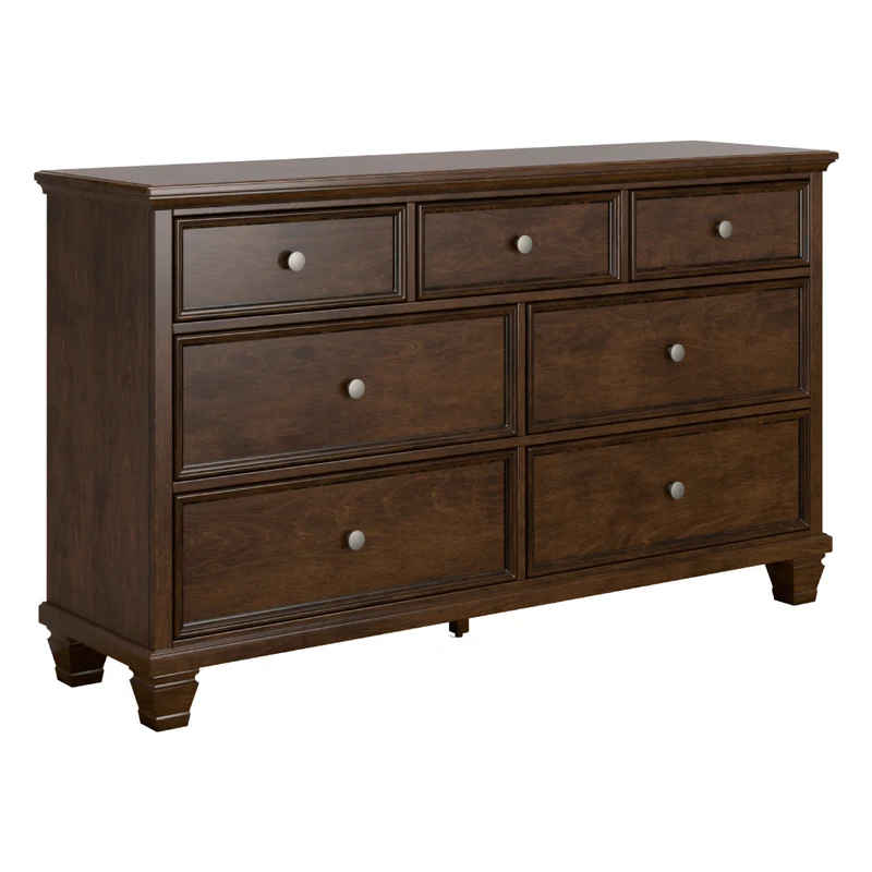 Bureau à 7 tiroirs en bois/placage brun foncé - Danabrin
