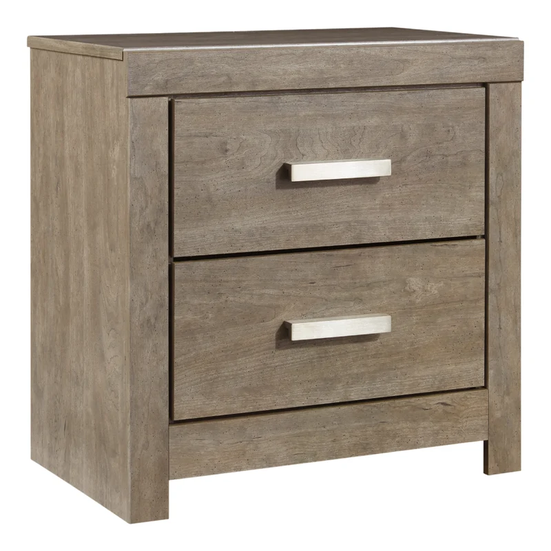 Table de chevet à 2 tiroirs en bois/placage gris - Culverbach