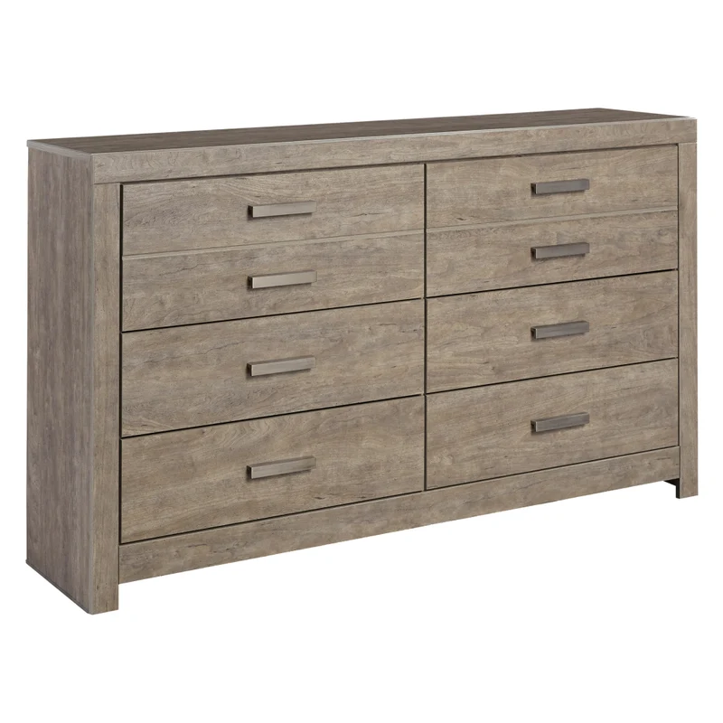 Bureau à 6 tiroirs en bois/placage gris - Culverbach