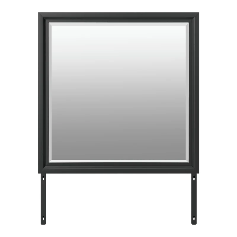 Miroir de bureau en bois/placage noir - Lanolee