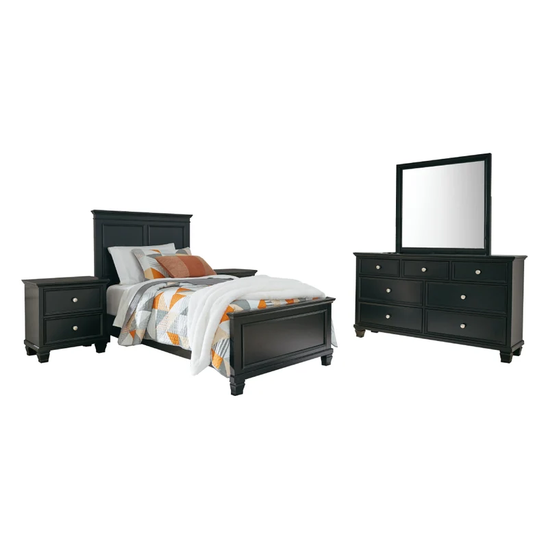 Mobilier de chambre à coucher 5 pièces Simple / Double / Grand / Très grand - Lanolee