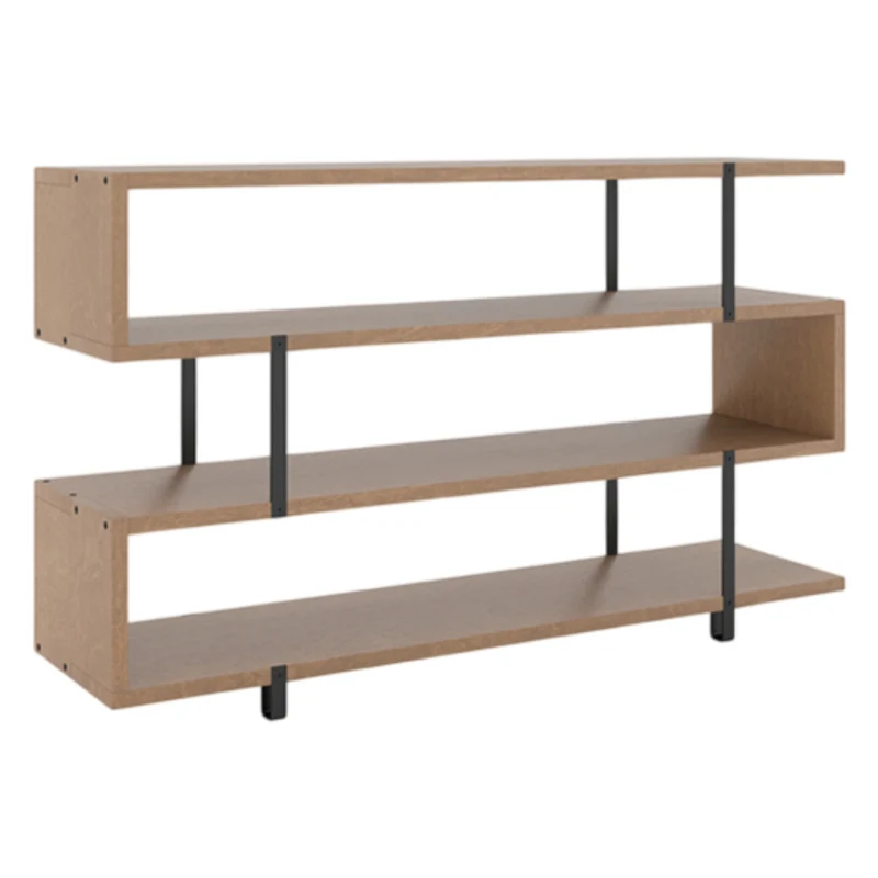 Étagère en bois de frêne brun clair avec 4 tablettes - Zoro