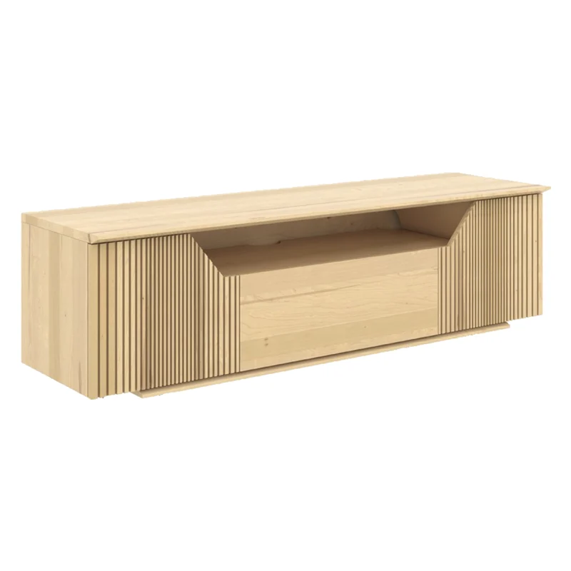 Meuble de télévision en bois de merisier et noyer avec 3 tiroirs - Blind