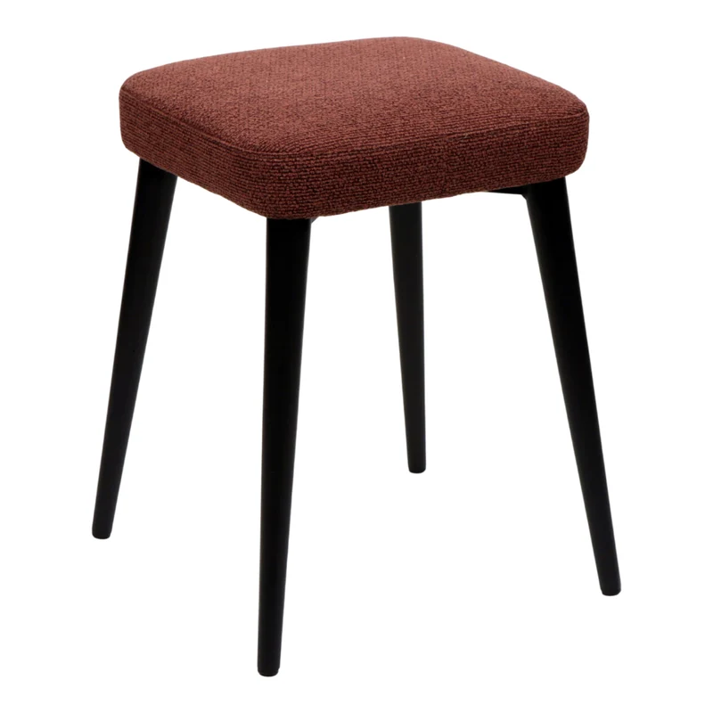 Tabouret rembourré en tissu et métal noir - Midi