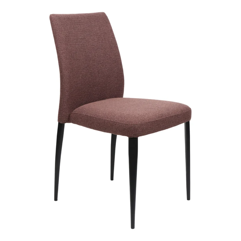 Chaise de salle à manger rembourrée en tissu et métal noir mat - Denny