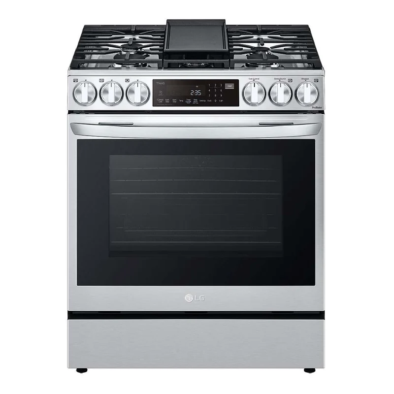 Cuisinière au gaz encastrable 30 po, 6,3 pi³ Inox avec Convection Probake®, Wi-Fi et plaque de cuisson intégrée