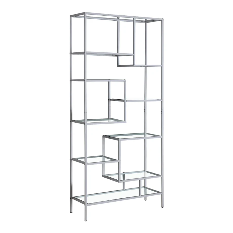 Étagère en métal avec 9 tablettes en verre trempé - I 7158-7159