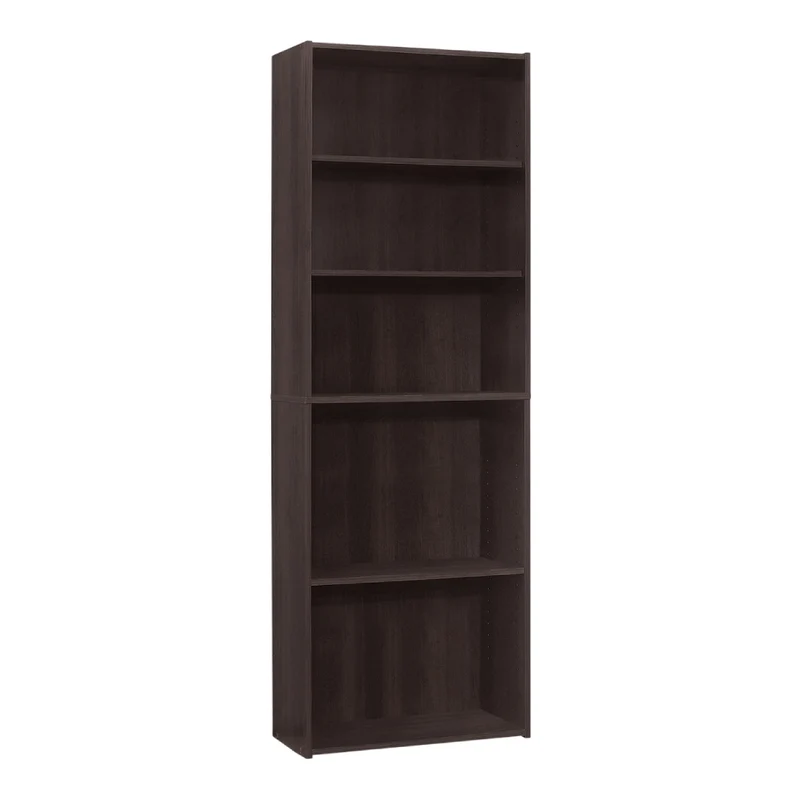 Bibliothèque en MDF/stratifié avec 5 tablettes - I 7467-7468-7469-7470