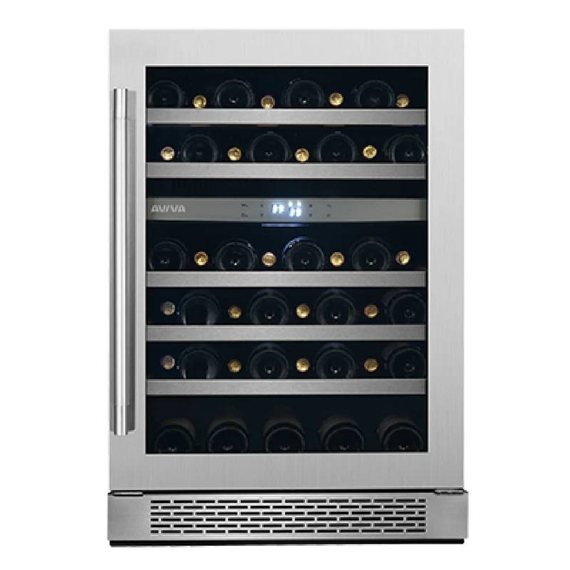 Cellier à vin 24 po, 46 bouteilles Inox - 2 zones
