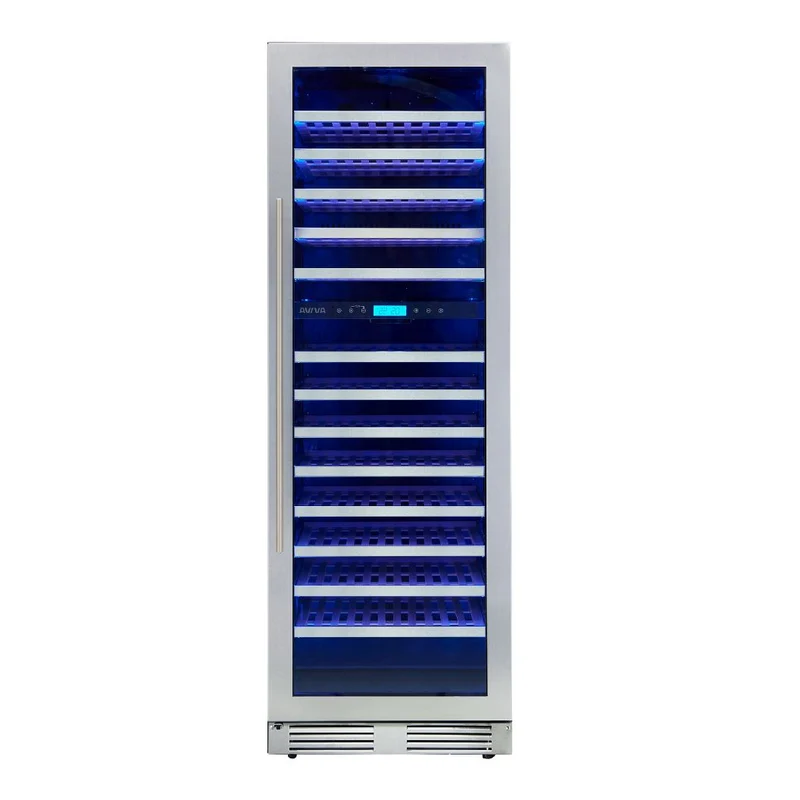 Cellier à vin 24 po, 162 bouteilles Inox - 2 zones