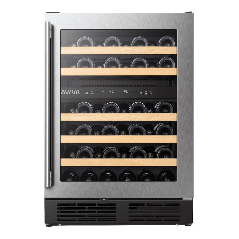 Cellier à vin 24 po, 46 bouteilles Inox - 2 zones