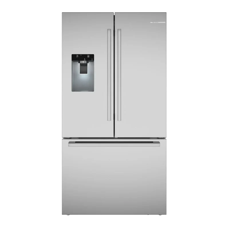 Réfrigérateur à portes françaises 36 po, 22 pi³ 3 portes Inox avec Distributeur d'eau et Machine à glaçons - Série 500
