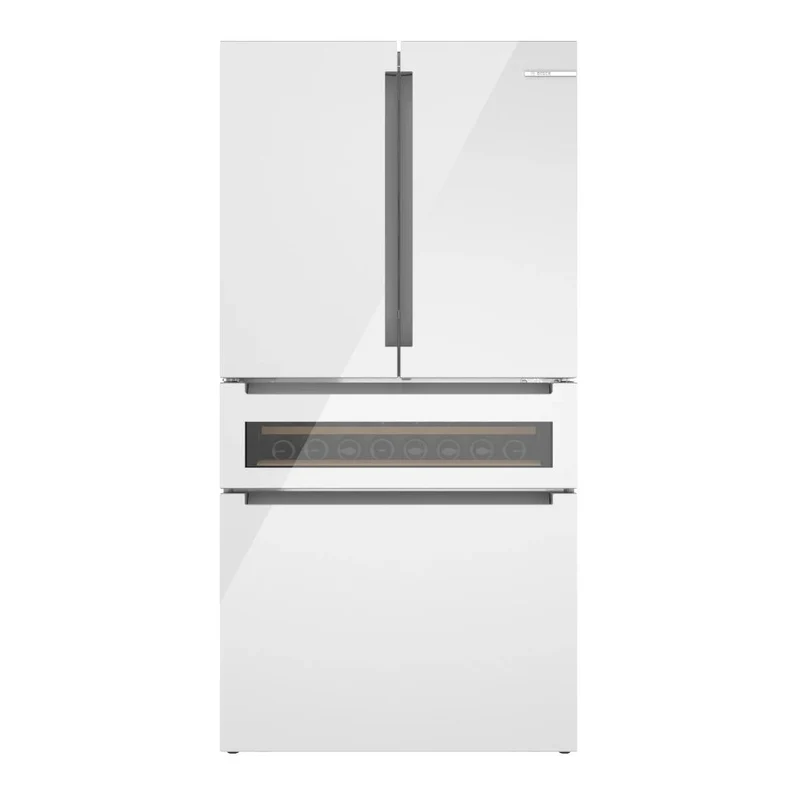 Réfrigérateur à 4 portes, profondeur comptoir 36 po, 20,5 pi³ Blanc avec Tiroir à boissons vitré et Wi-Fi - Série 800