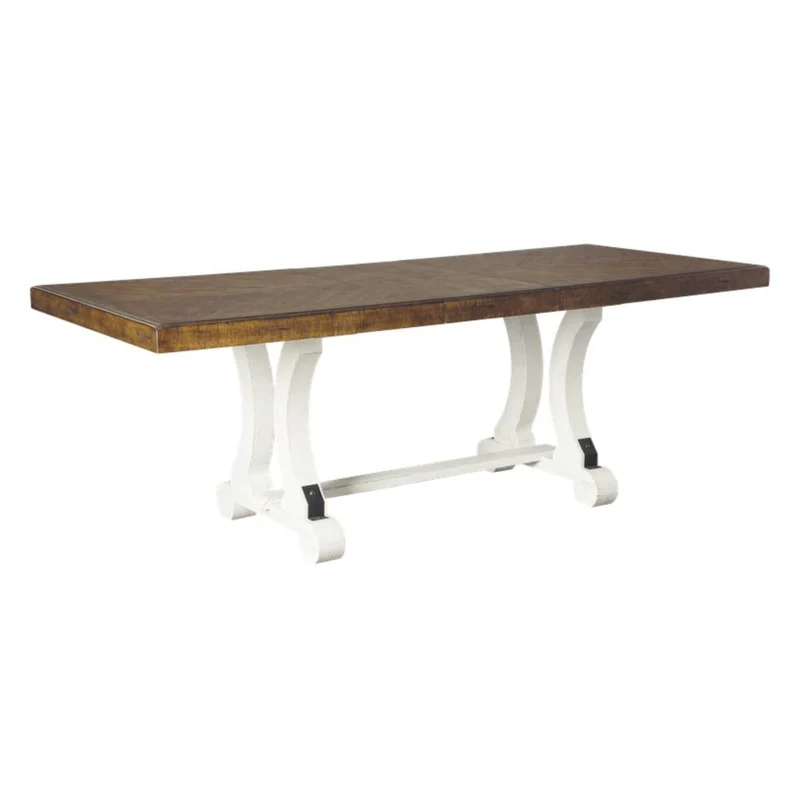 Table de salle à manger extensible en bois/placage bicolore antique - Valebeck