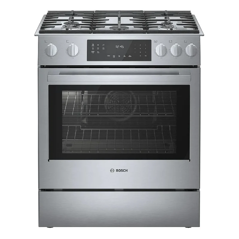 Cuisinière au gaz encastrable 30 po, 4,8 pi³ Inox avec Convection, Mode Pizza et Tiroir-réchaud - Série 800