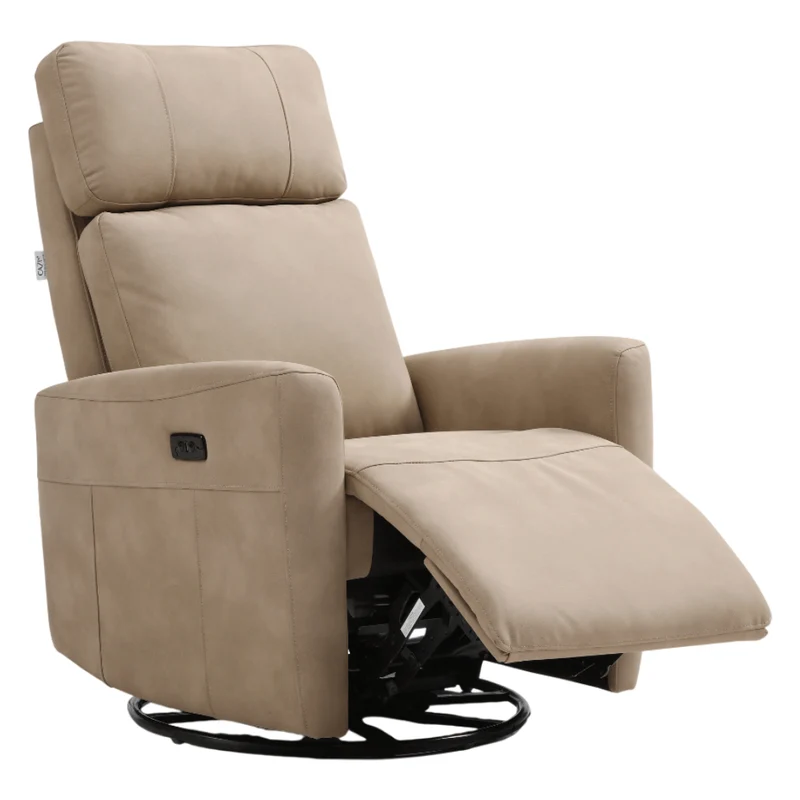 Fauteuil berçant, pivotant et inclinable motorisé en tissu et en cuir - Prague 6017