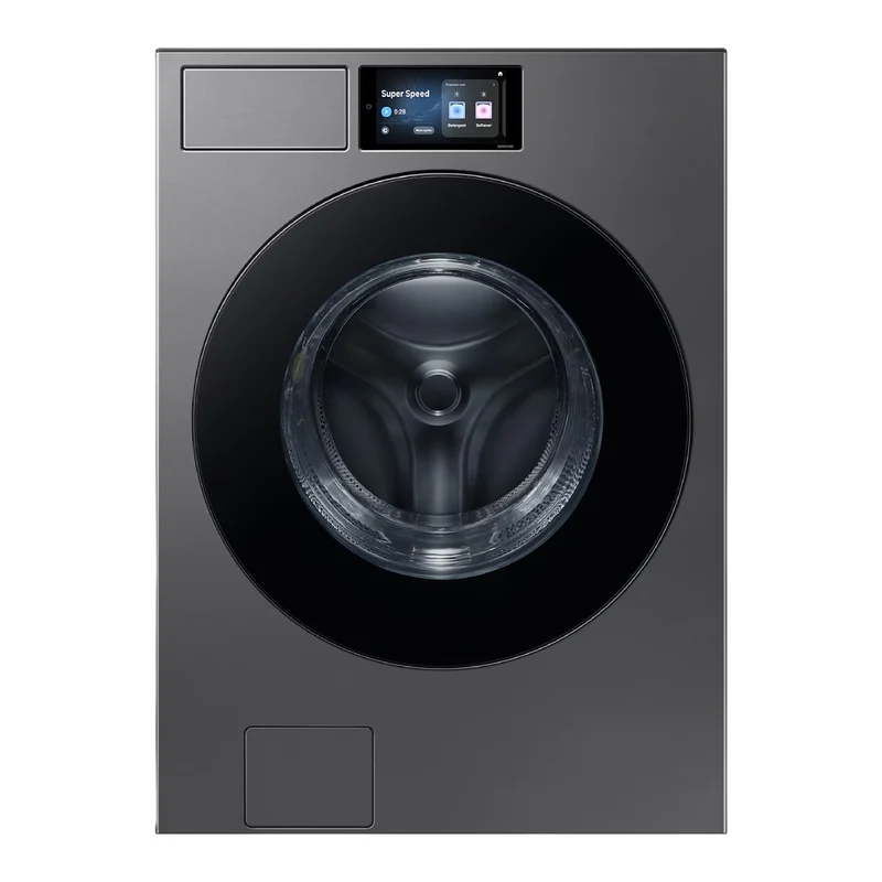 Laveuse à chargement frontal 27 po, 6,1 pi³ Acier foncé avec IA OptiWash+ - Série F90 Bespoke