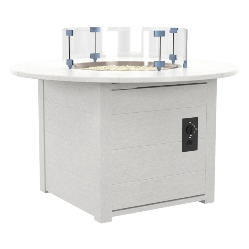 Table extérieure en plastique recyclé avec foyer Crystal Fire Plus - FT02