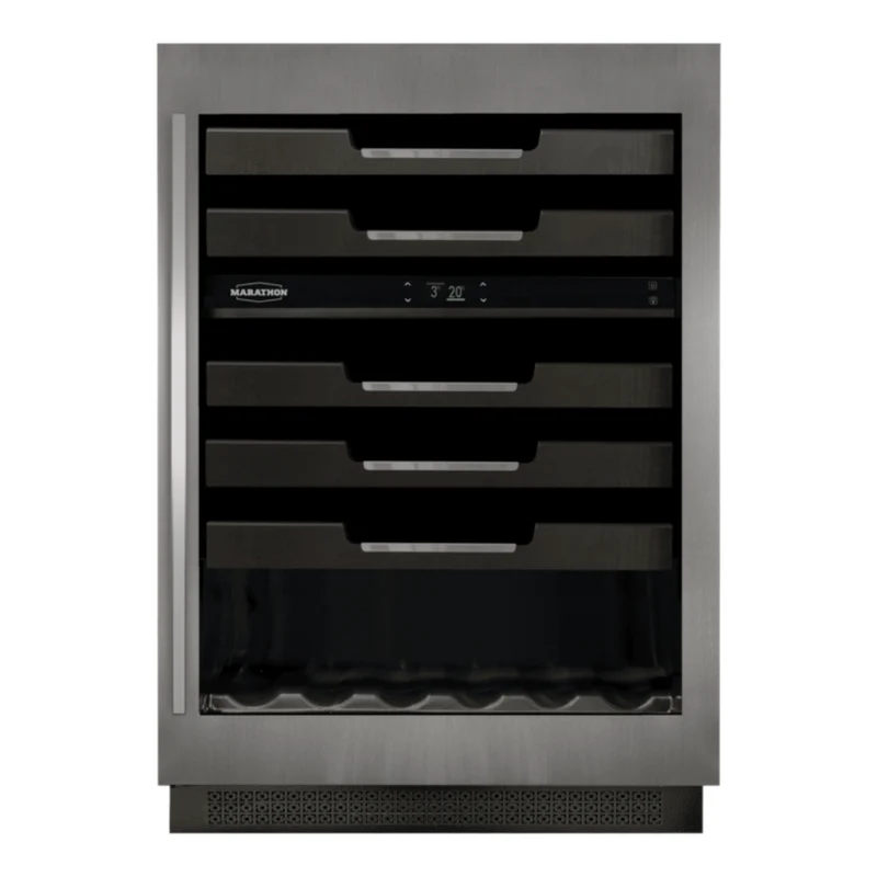 Cellier à vin 24 po, 52 bouteilles Inox à 2 zones - Authentik