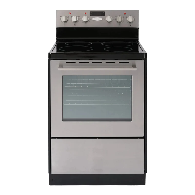 Cuisinière électrique 24 po, 2,7 pi³ Inox avec vitrocéramique Schott Ceran®
