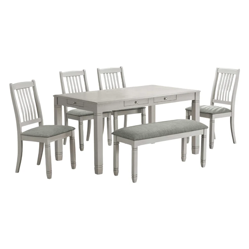 Ensemble de salle à manger avec 4 chaises et 1 banc rembourrés - I 1255-1256-1257