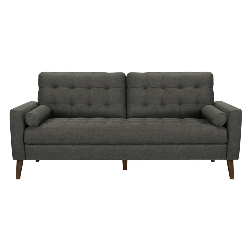 Sofa condo en tissu ou aspect cuir avec coussins