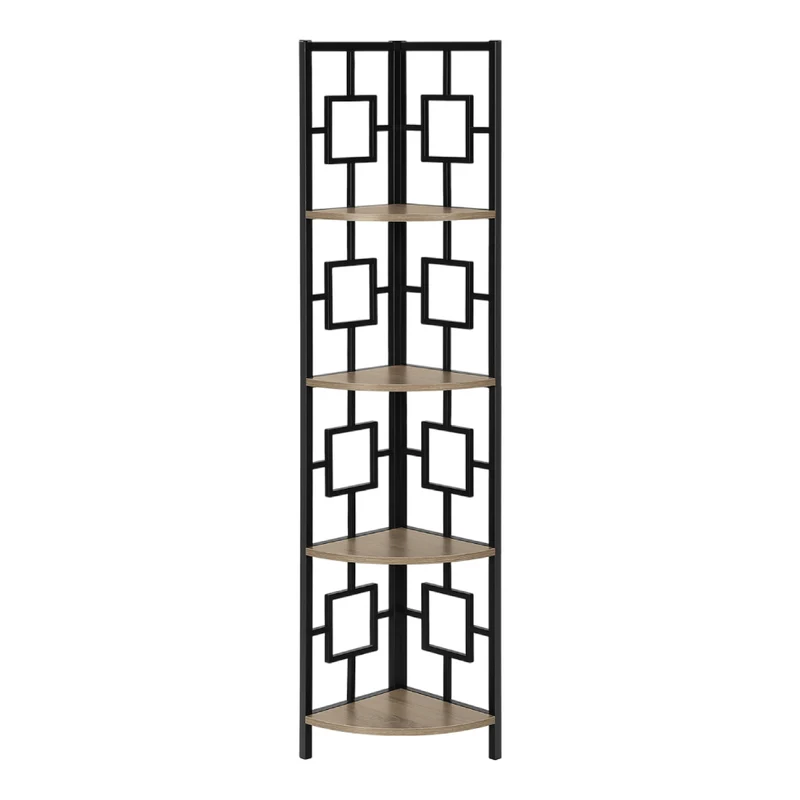 Étagère de coin en métal avec 4 tablettes en MDF/stratifié - I 3610-3611-3612-3613
