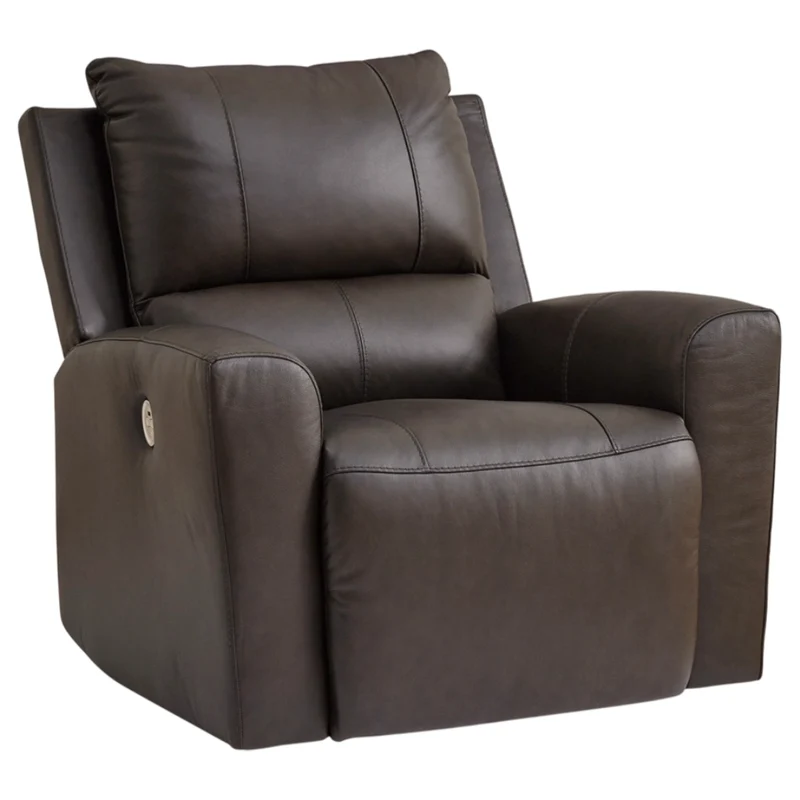 Fauteuil berçant et inclinable motorisé en cuir gris foncé - Boxmere