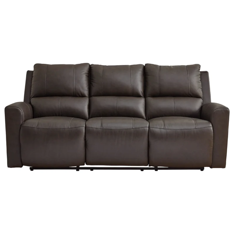 Sofa inclinable motorisé en cuir gris foncé - Boxmere