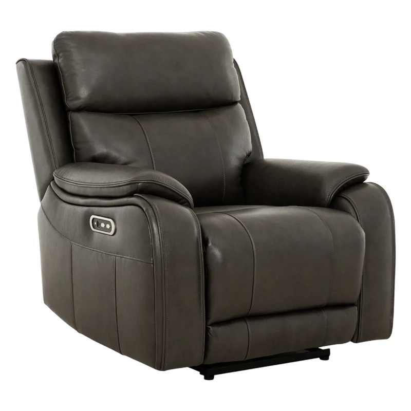 Fauteuil inclinable motorisé en cuir gris anthracite - Brindle