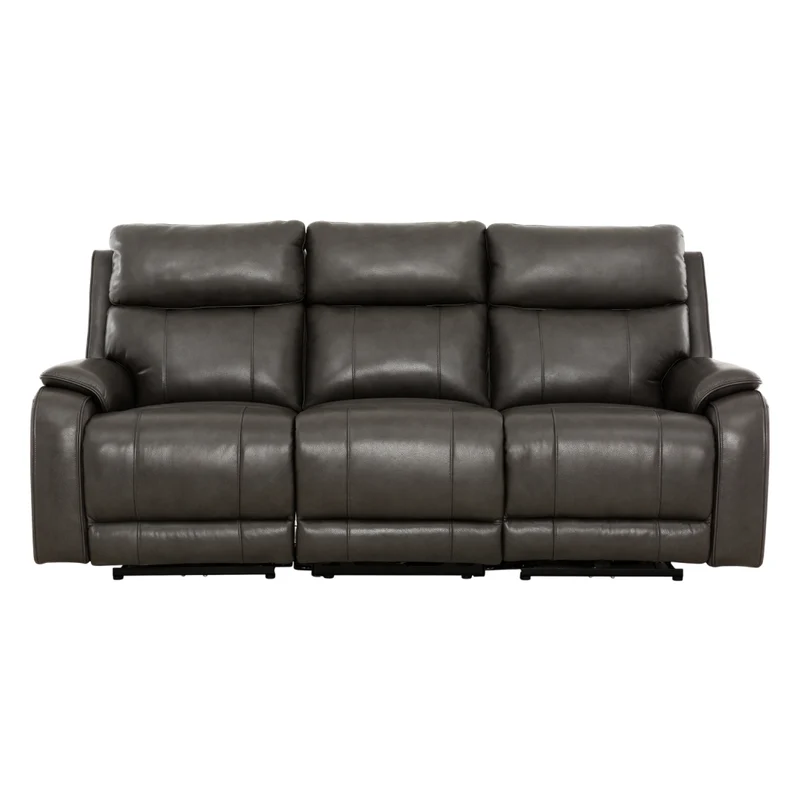 Sofa inclinable motorisé en cuir gris anthracite - Brindle