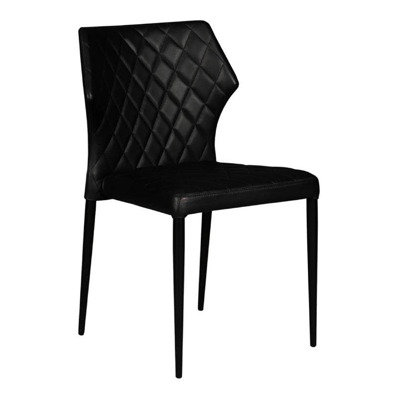 Chaise de salle à manger rembourrée en cuir matelassé - Gabriella