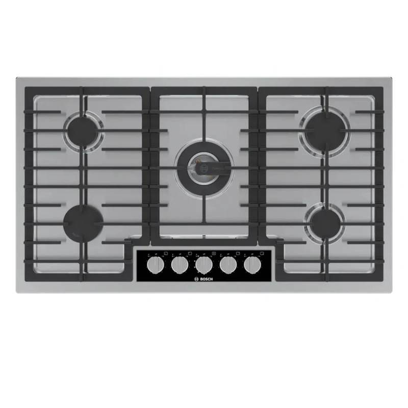 Plaque de cuisson au gaz 36 po, Inox à 5 brûleurs avec FlameSelect® - Série Benchmark