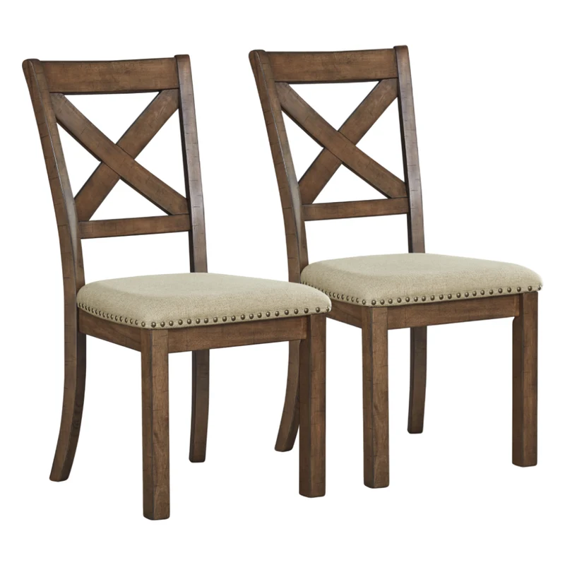 Ensemble de 2 chaises de salle à manger en bois avec assise rembourrée - Moriville