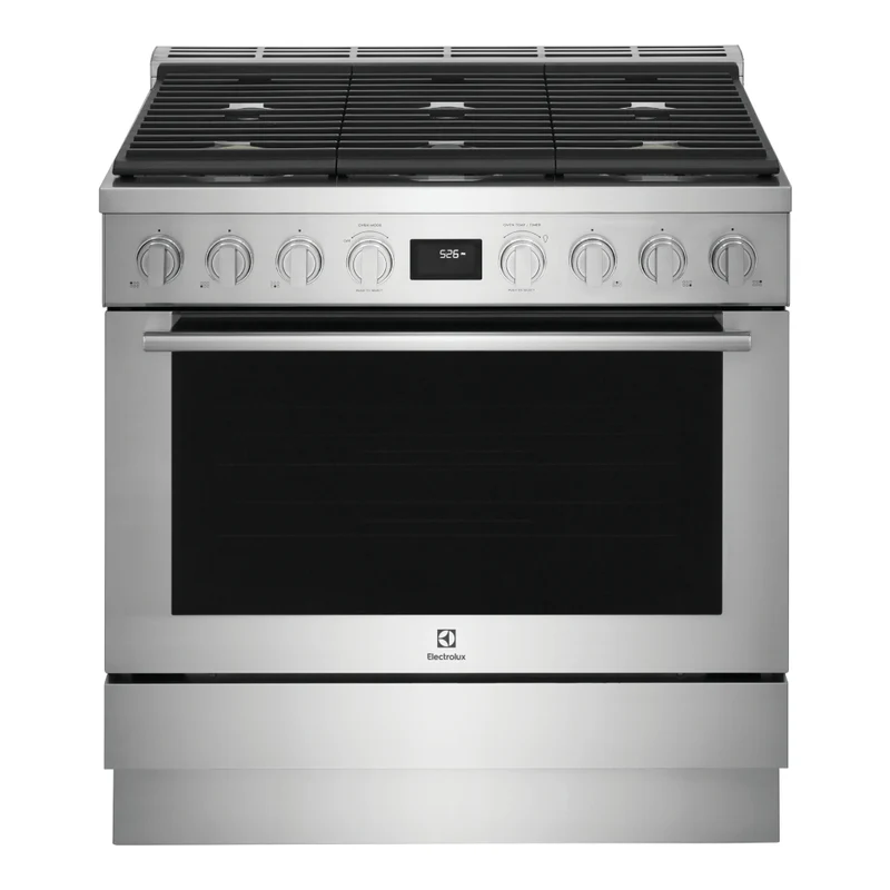 Cuisinière biénergie 36 po, 4,4 pi³ Inox avec Brûleurs à double flamme et Convection double