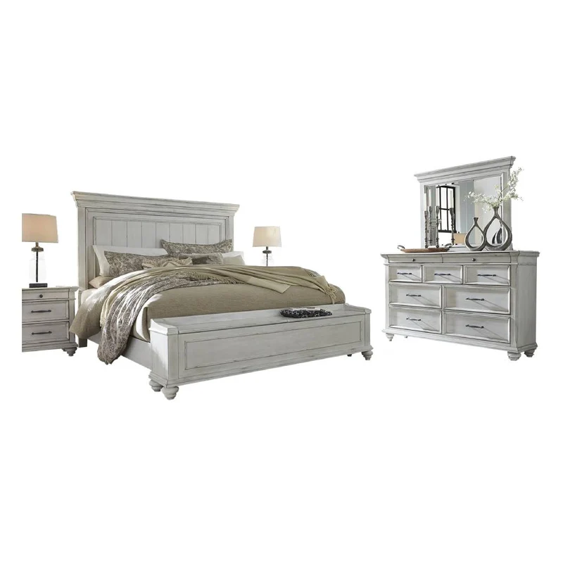 Mobilier de chambre à coucher 5 pièces Grand lit - Kanwyn