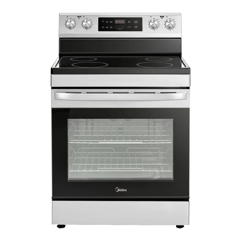 Cuisinière électrique 30 po, 6,3 pi³ Inox avec Fonction gril et Nettoyage à la vapeur